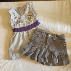 Adorable denim tunic with ruffled shorts size 4